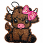 Cow w pink bow(Leather & Twine)