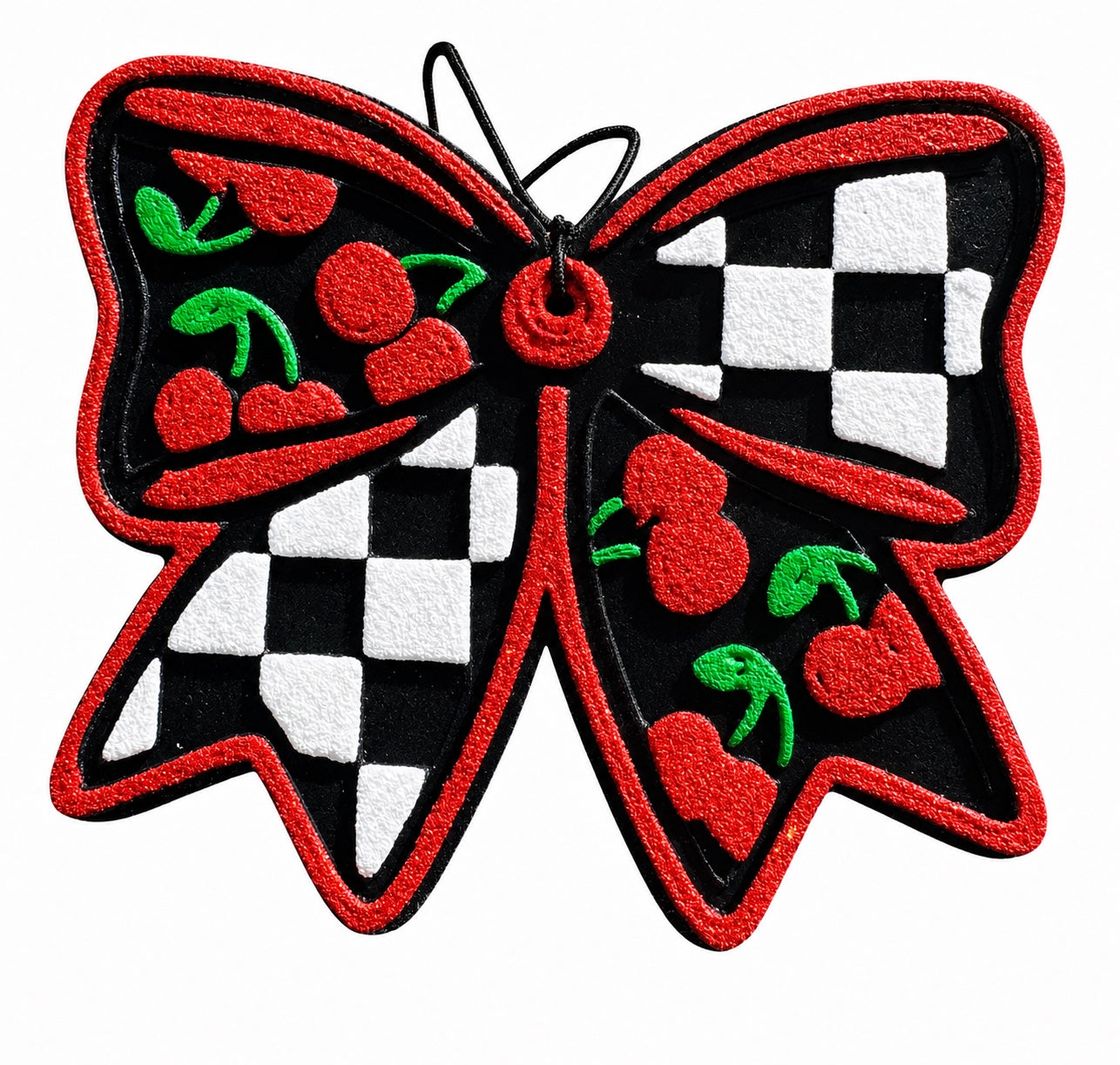 Cherry Checkered Bow Freshie